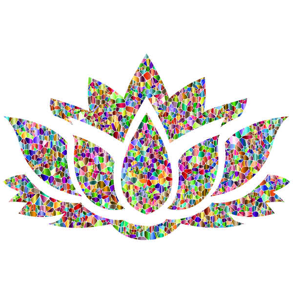 Vivid Chromatic Lotus Flower Silhouette