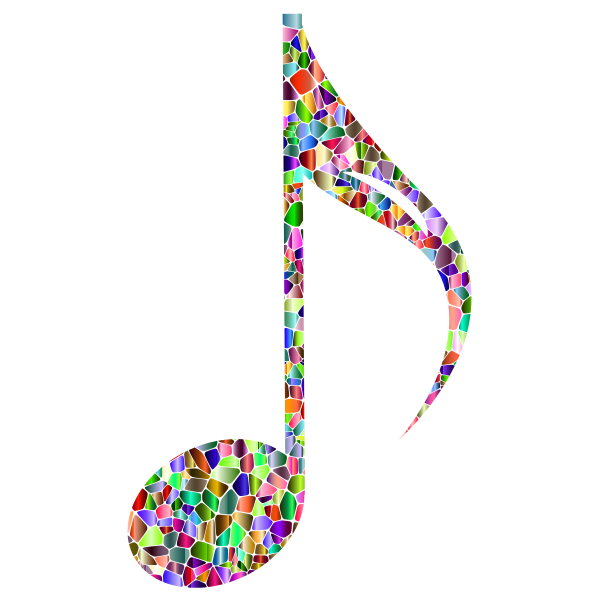 Vivid Chromatic Tiled Musical Note 9