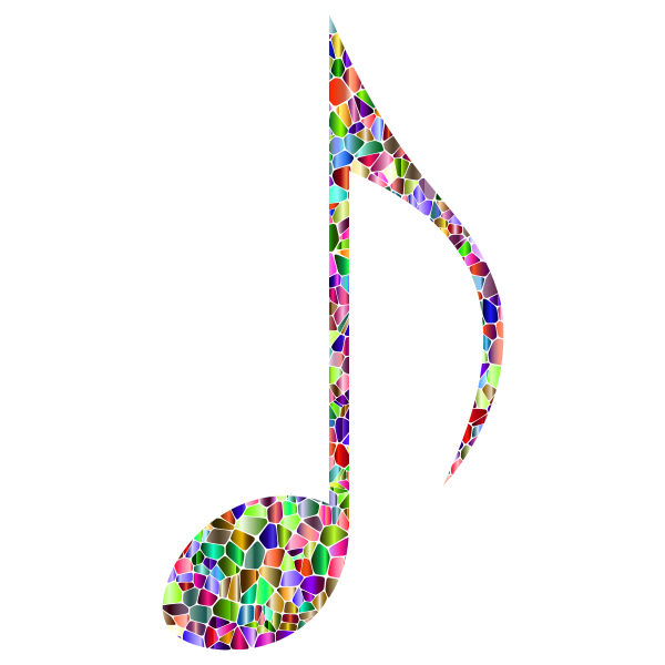 Vivid Chromatic Tiled Musical Note