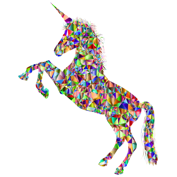 Vivid Chromatic Unicorn Silhouette