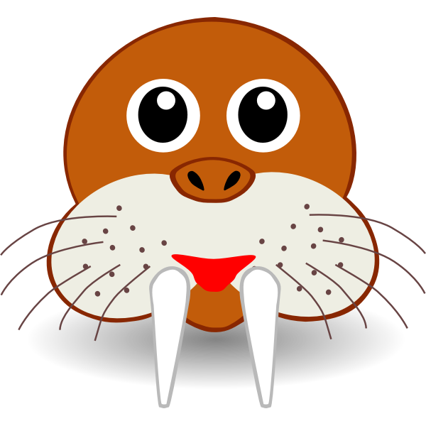 Funny walrus head vector drawing