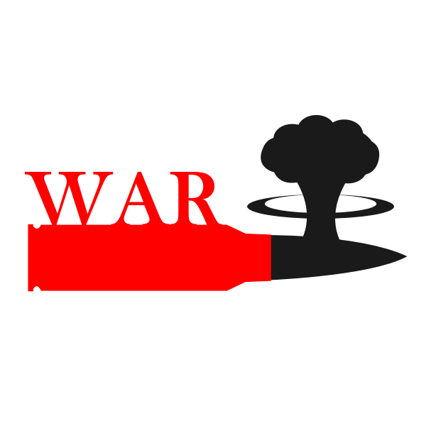 Vector drawing of atom bomb war symbol