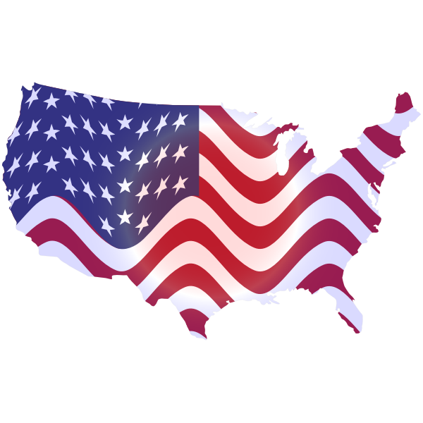 Wavy Flag America Map