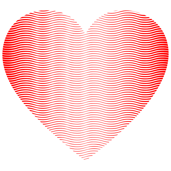 Heart Wavy Line Art Pattern