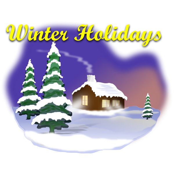 Winter idyll with snow vector clip art