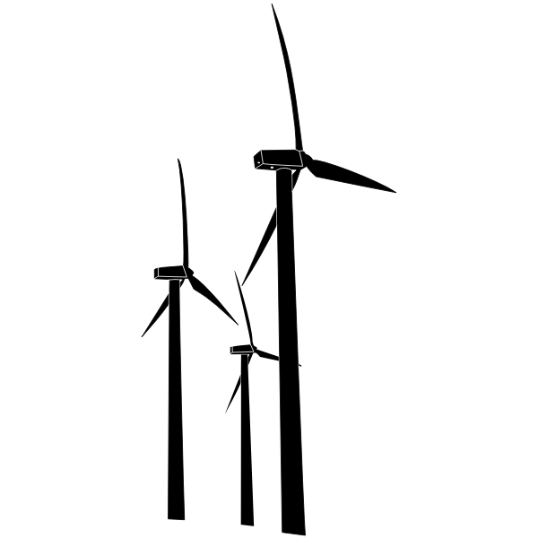 Wind turbines silhouette