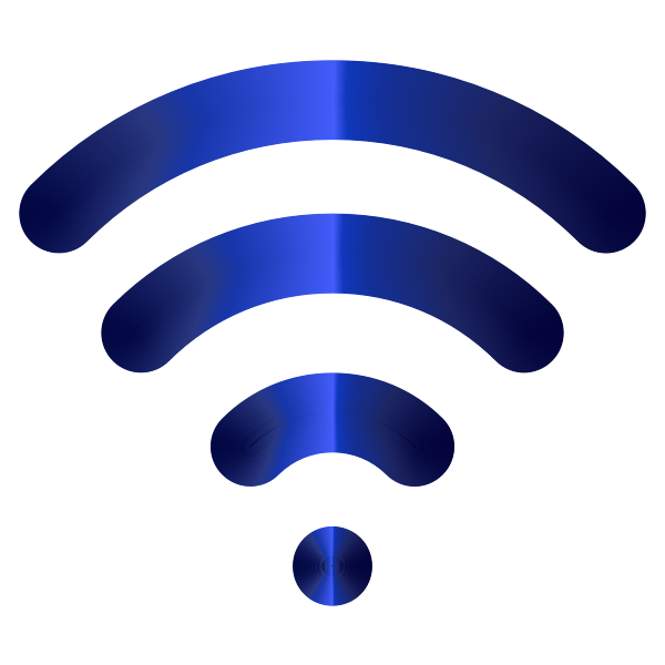 Blue wireless signal icon