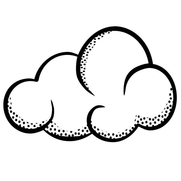 Vector clip art of think line art cloud