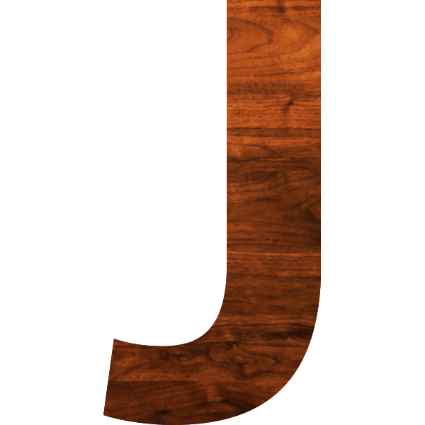 Wood texture alphabet J