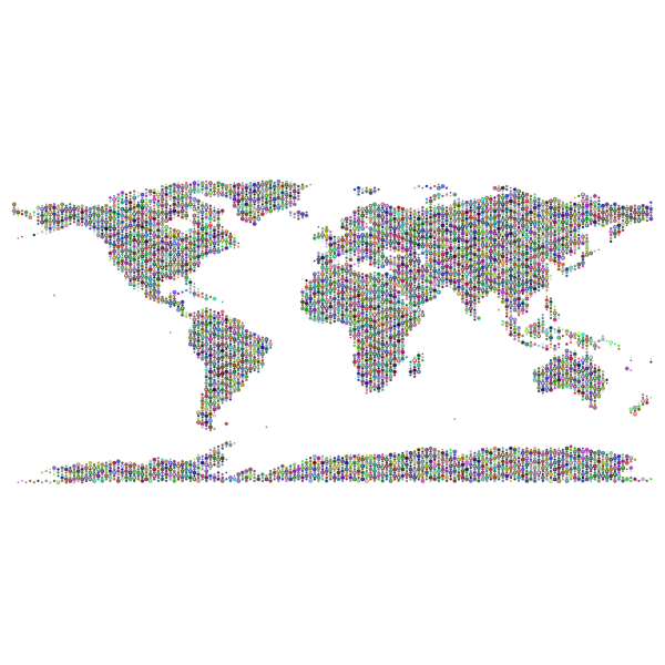 World Map Bubbles Prismatic