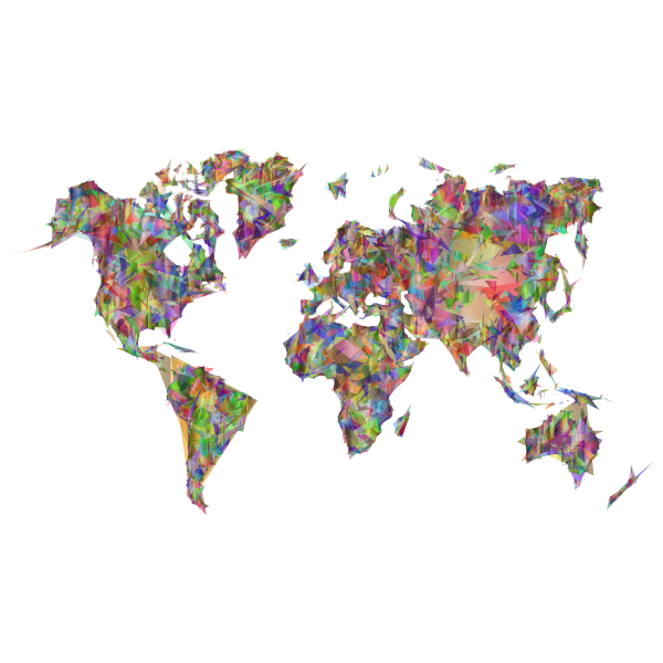 World Map Triangles Prismatic 2