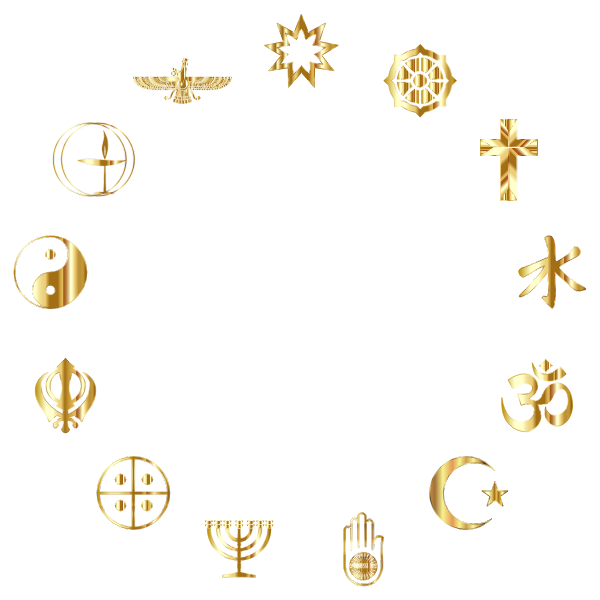 Golden religious symbols