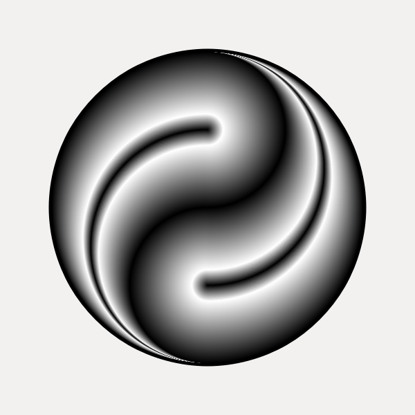 Yin yang in silver color image