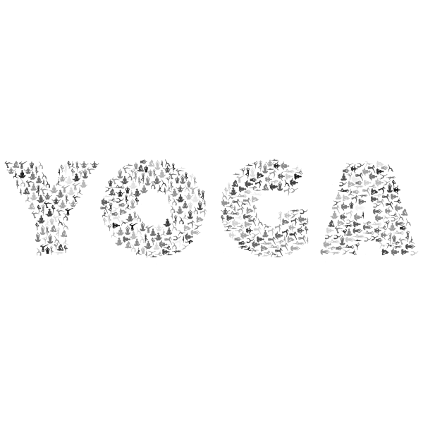 Yoga Typography Grayscale