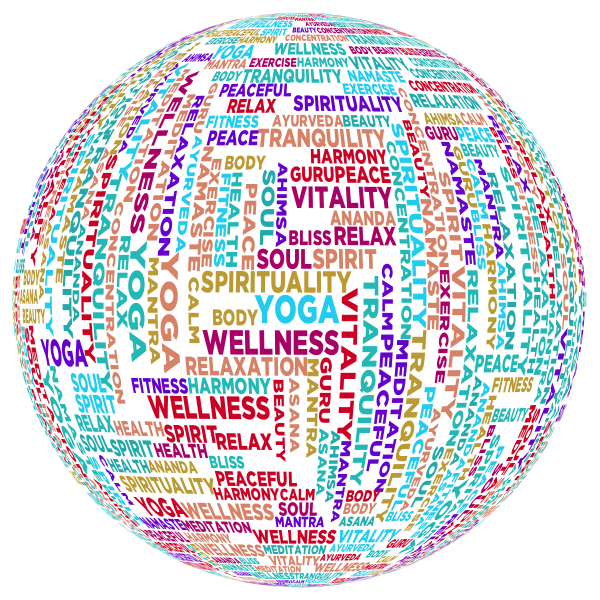 Yoga Word Cloud Sphere