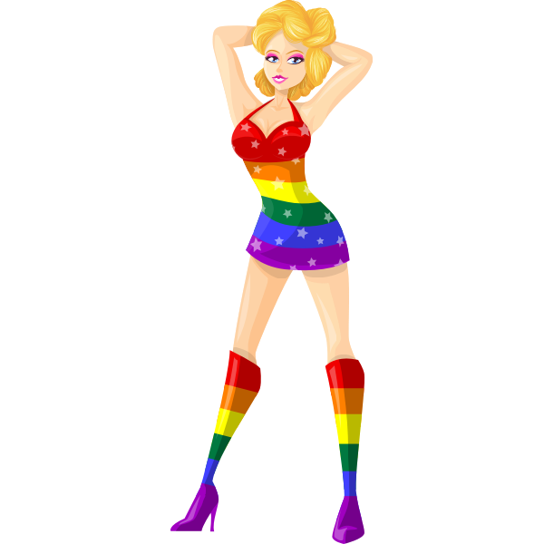 Exotic dancer in LGBT colors