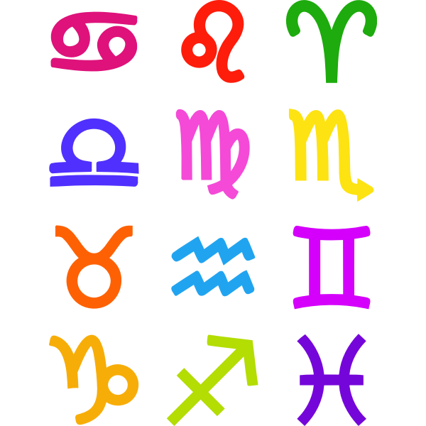 Bold zodiac symbols vector image