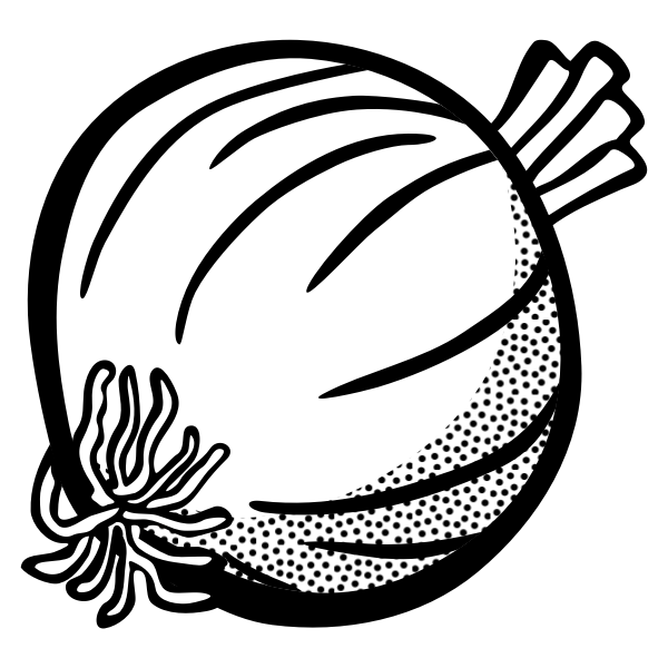 Image of onion in black and white