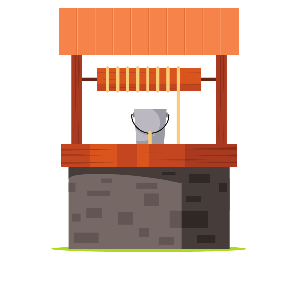 Water well and a bucket