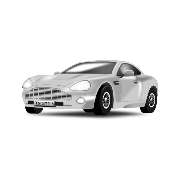 Silvery car vector drawing