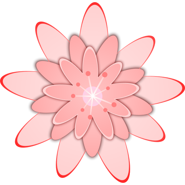 Pink flower vector drawing