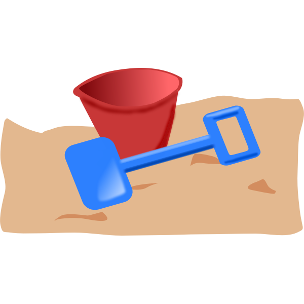 Kids bucket and spade vector clip art