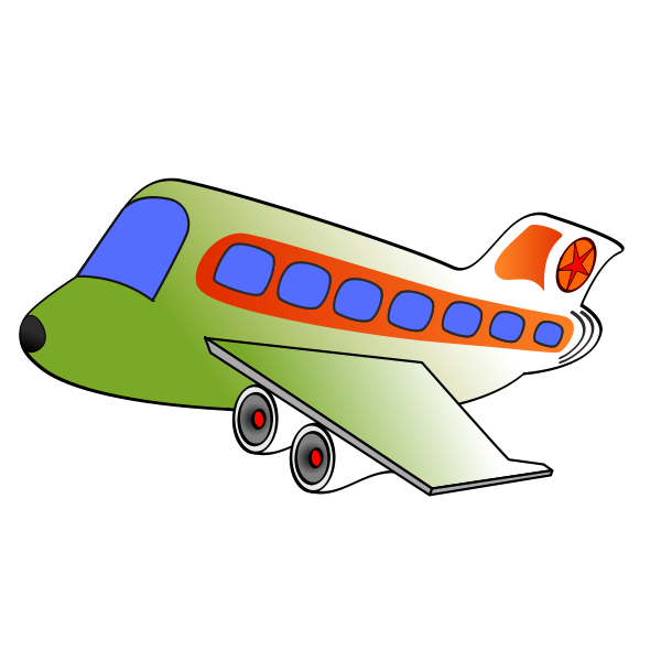 Cartoon image of a passenger plane