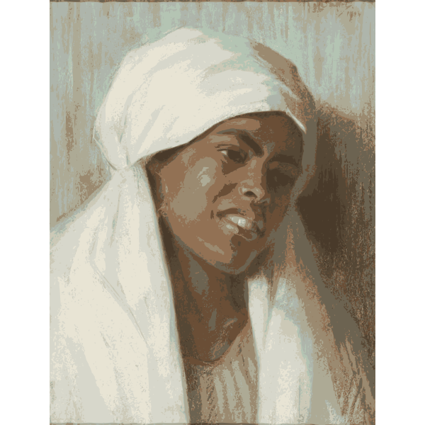 African woman painting