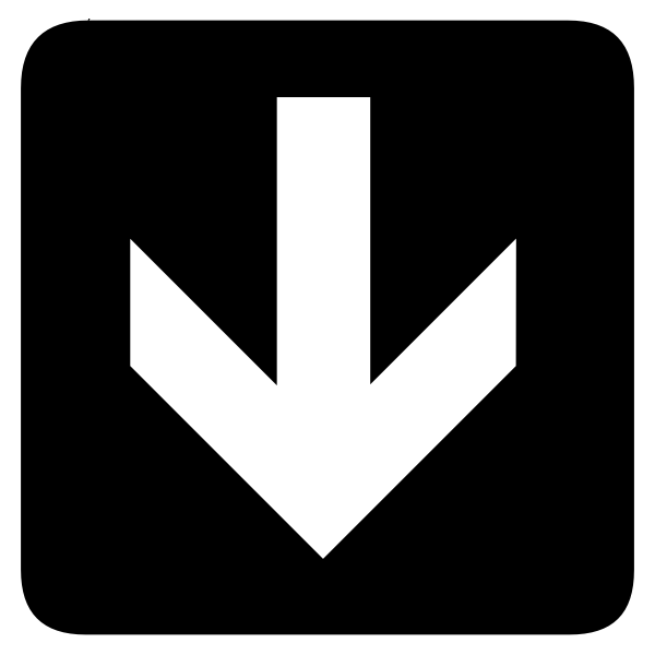 AIGA back or down inverted arrow sign