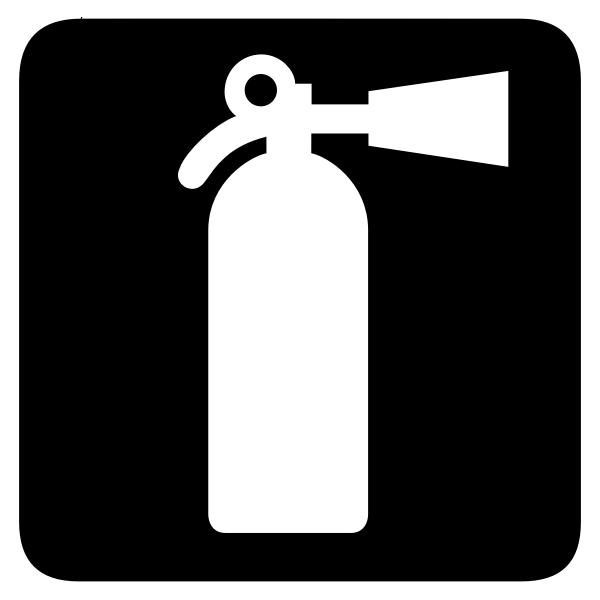 AIGA fire extinguisher inverted sign vector image