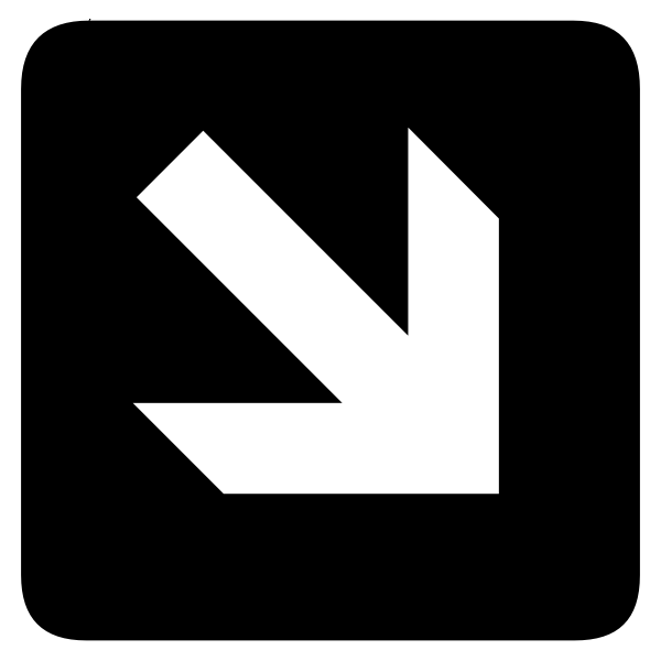 AIGA backward right inverted arrow sign vector image