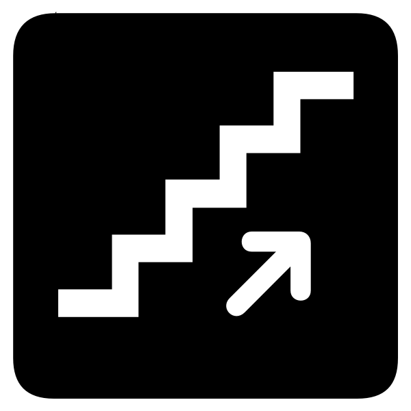 Stairs '' up '' sign vector image