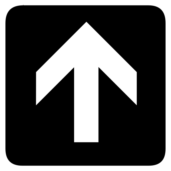 AIGA up or forward inverted arrow sign