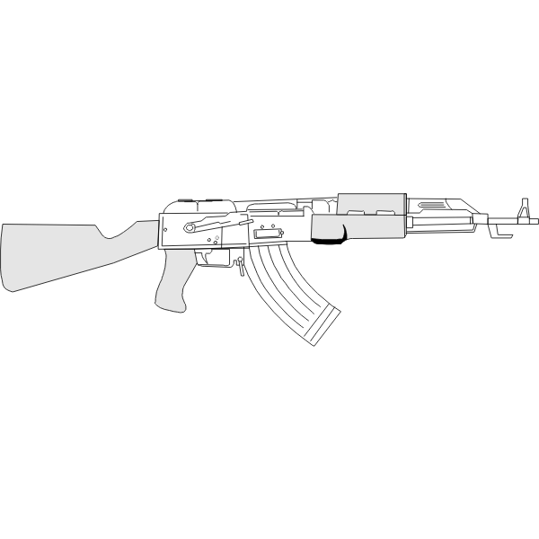 AK47 machine gun vector