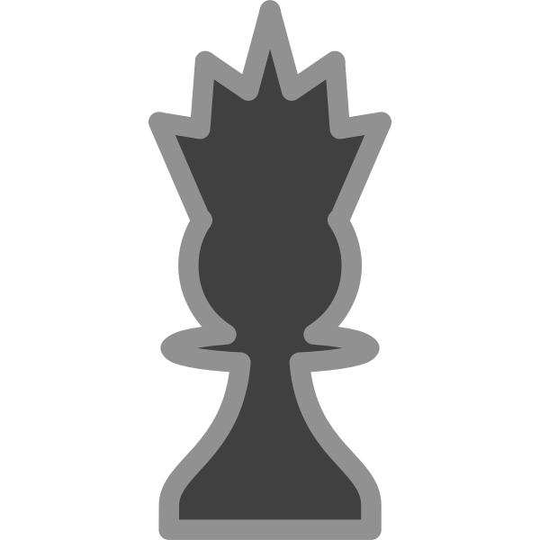 Vector drawing of dark chess figure queen