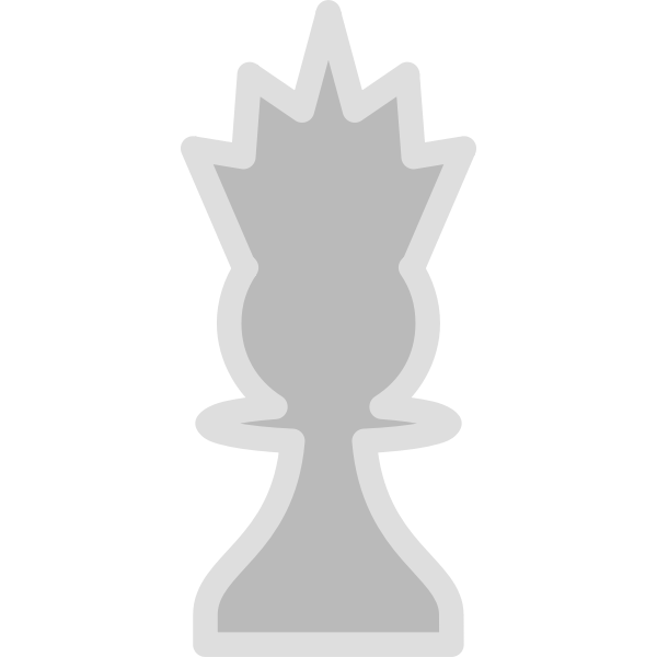 Vector drawing of light chess figure queen