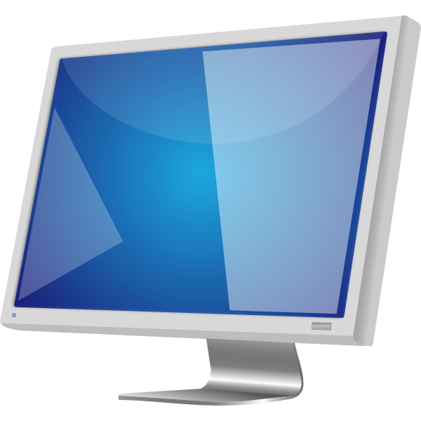 Grey LCD monitor vector image