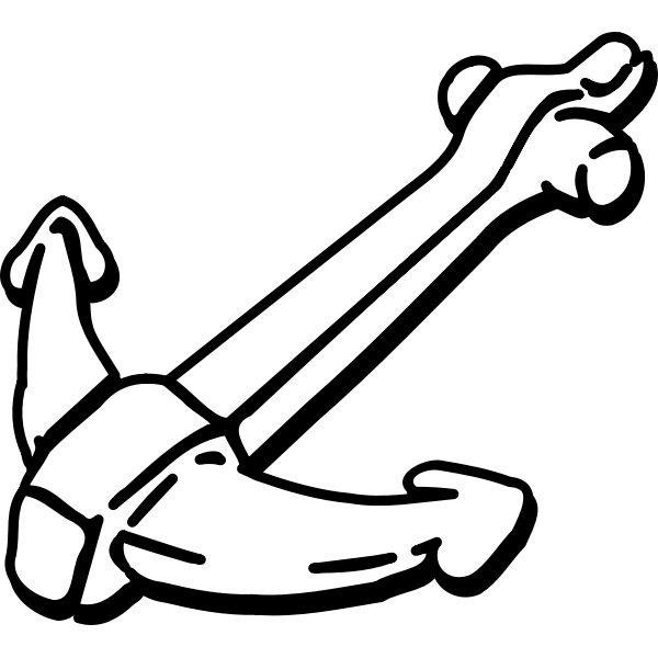 Image of hand drawn anchor in black and white