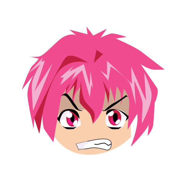 Angry manga face