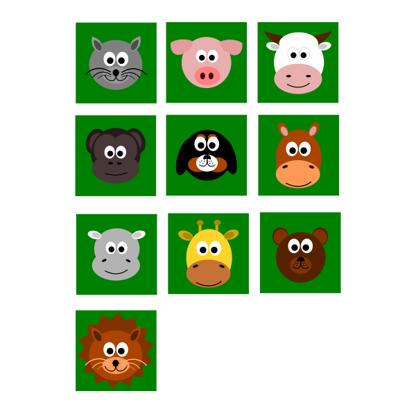 Cartoon animal faces