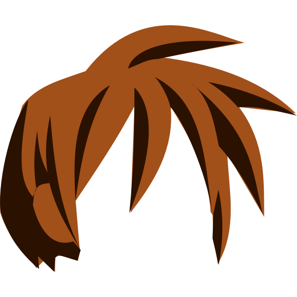 Vector drawing of manga kid hair element