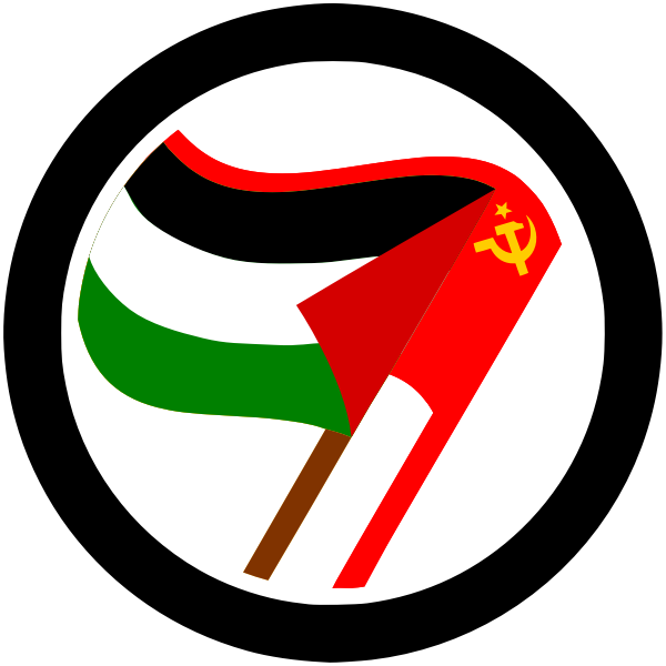 Vector illustration of antiimperialist action label