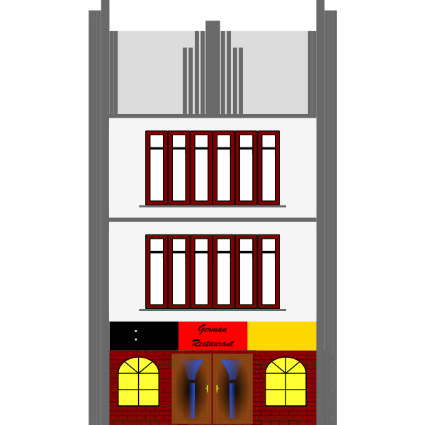 Vector image of art deco style commercial building