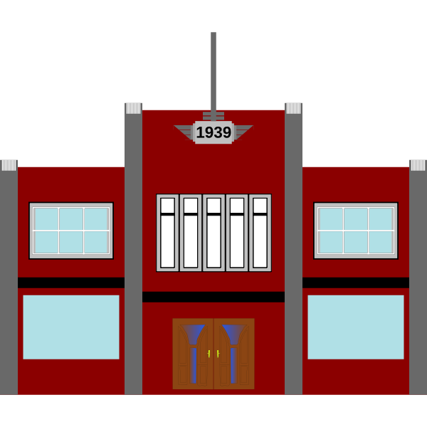 Vector illustration of late-1930s art-deco commercial building