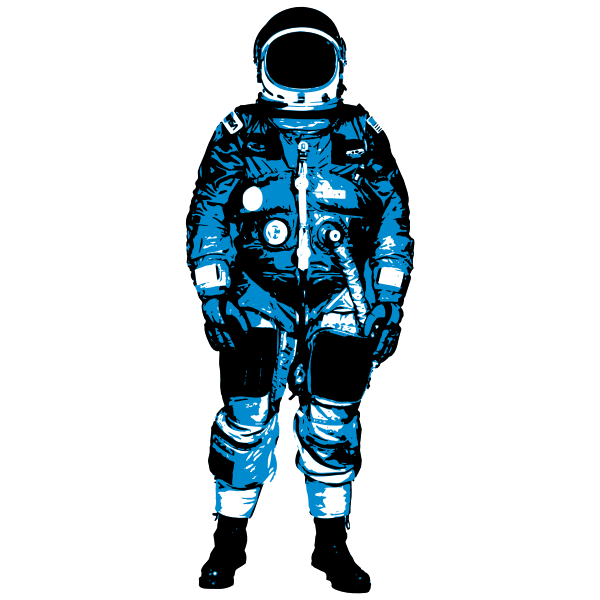 Astronaut in blue space suit vector image