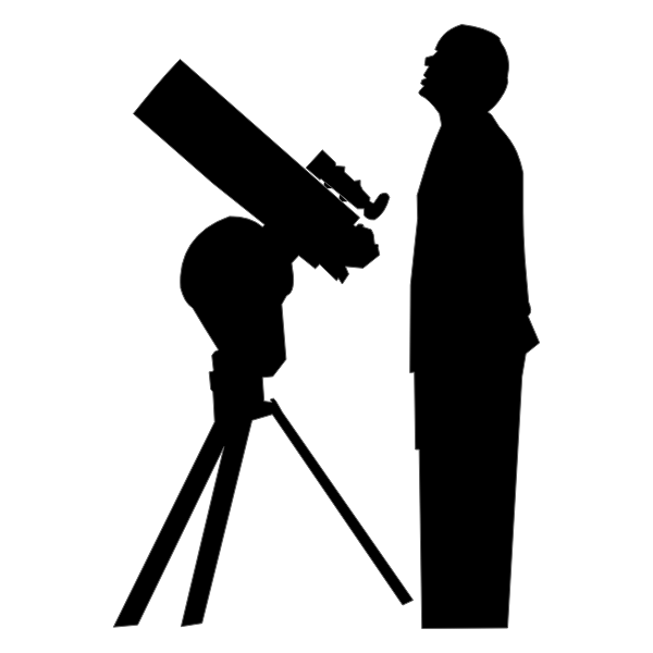 Amateur astronomer silhouette vector image