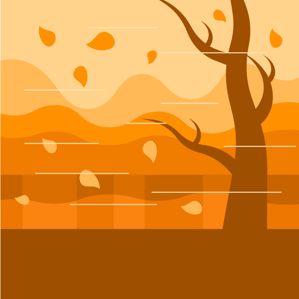 Wind blows leaves