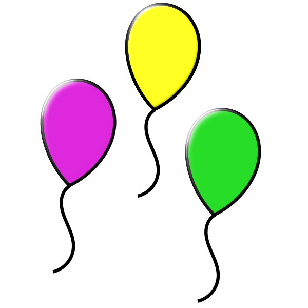 Vector illustration of three floating balloons