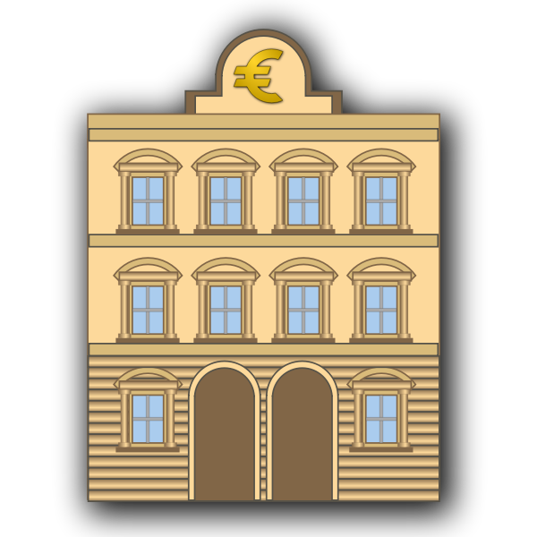 Bank building illustration