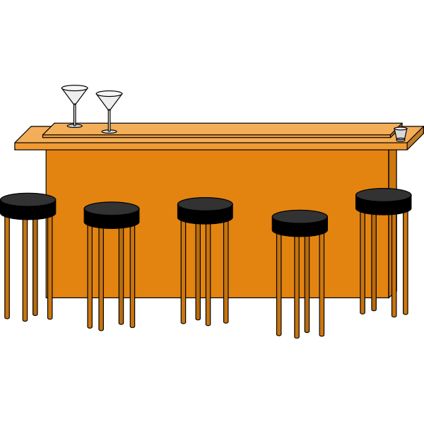 Bar with stools